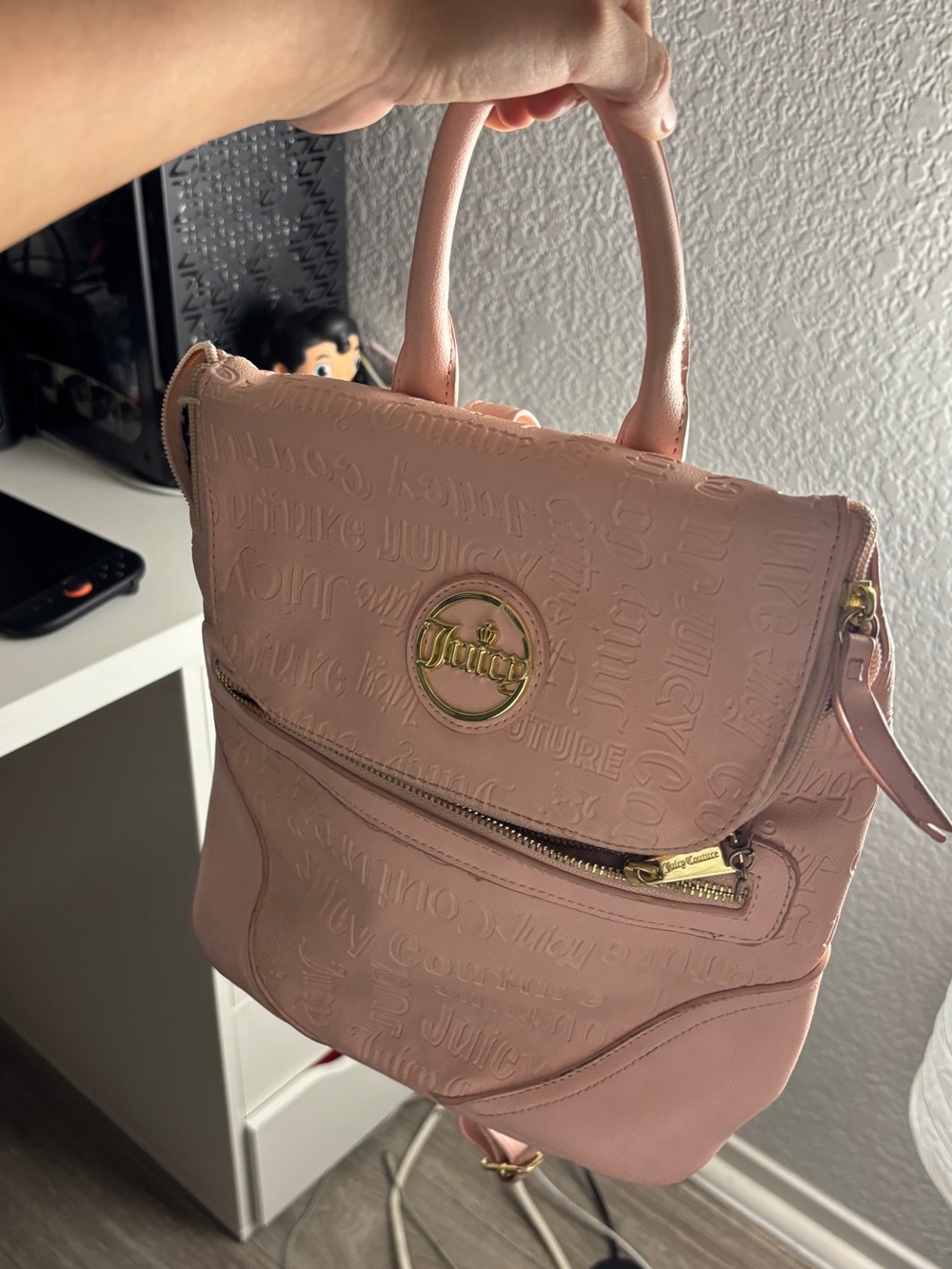 Juicy Couture Blush Embossed Logo Mini Backpack